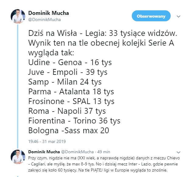 Wisła Kraków frekwencją ZAWSTYDZIŁA sporą część Serie A